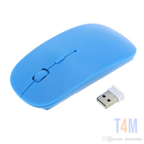 OFFICE MOUSE 2.4GHZ APPLE SHAPED WIRE LESS MOUSE 10M RANGE AZUL
